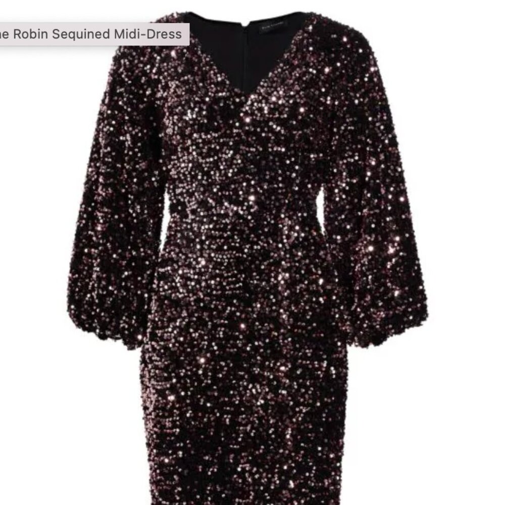 NWT Elie Tahari The Robin Sequined Midi-Dress Size 6